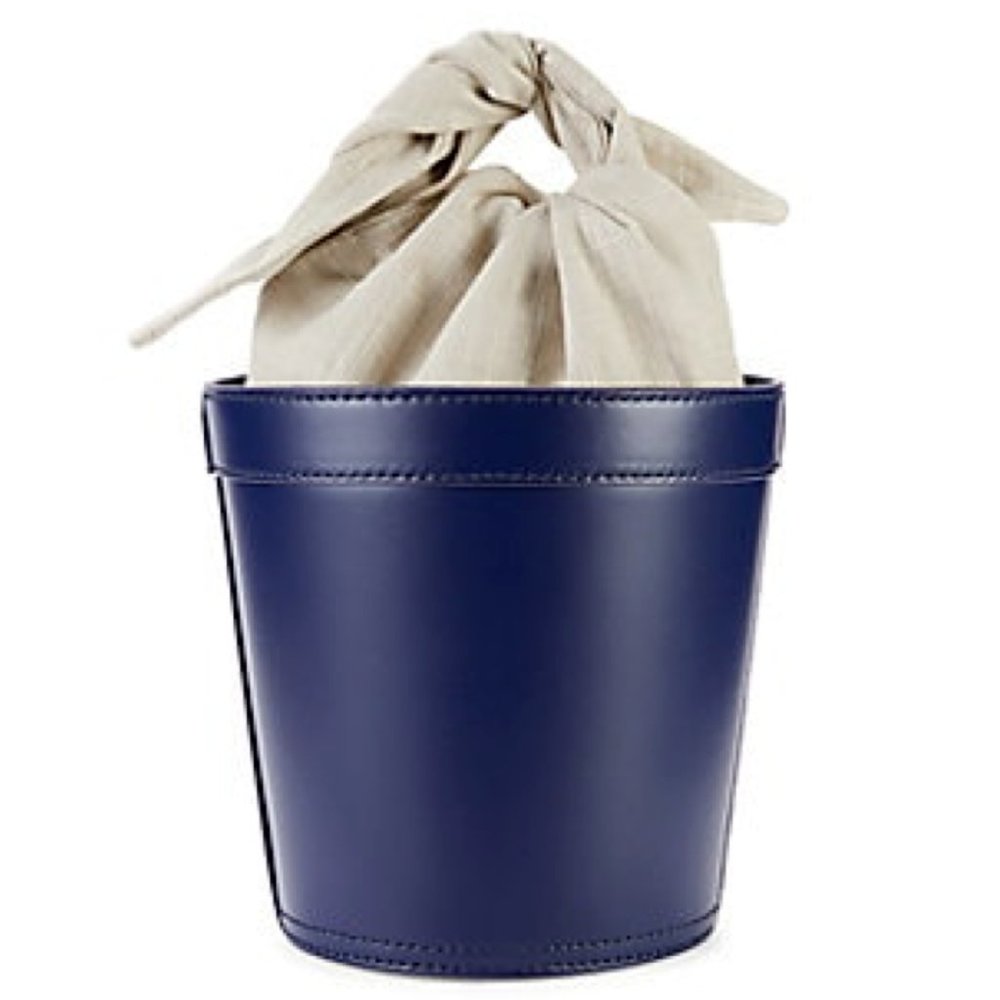 STAUD Britt Leather & Canvas Bucket Bag